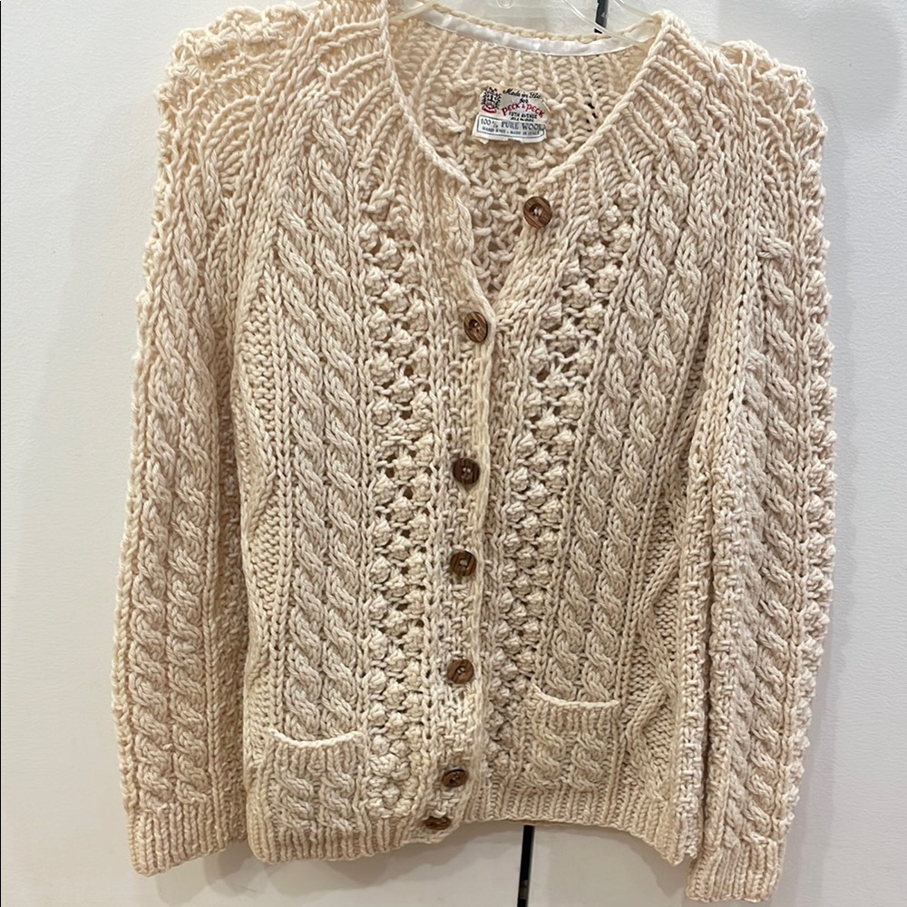 Vintage Wool Fisherman Cardigan